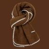 Soft Lock Edge Winter Scarf Solid Color Women Warmer Scarf Shawl Long Thickened Neckscarf  Couple