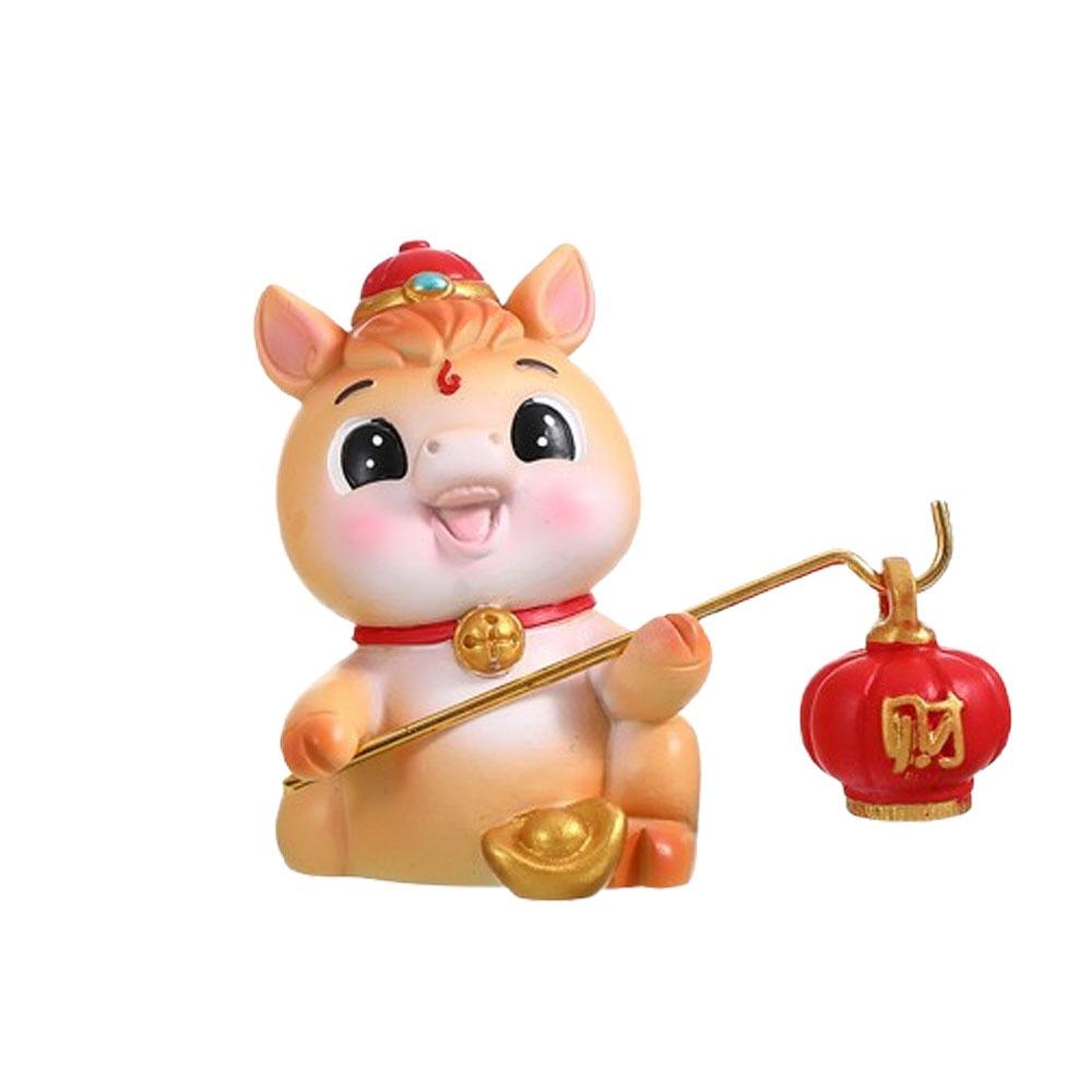 Cute 2026 Horse Year Mascot Resin Horse Figures Ornament Funny Horse Statue  Chinese New Year
