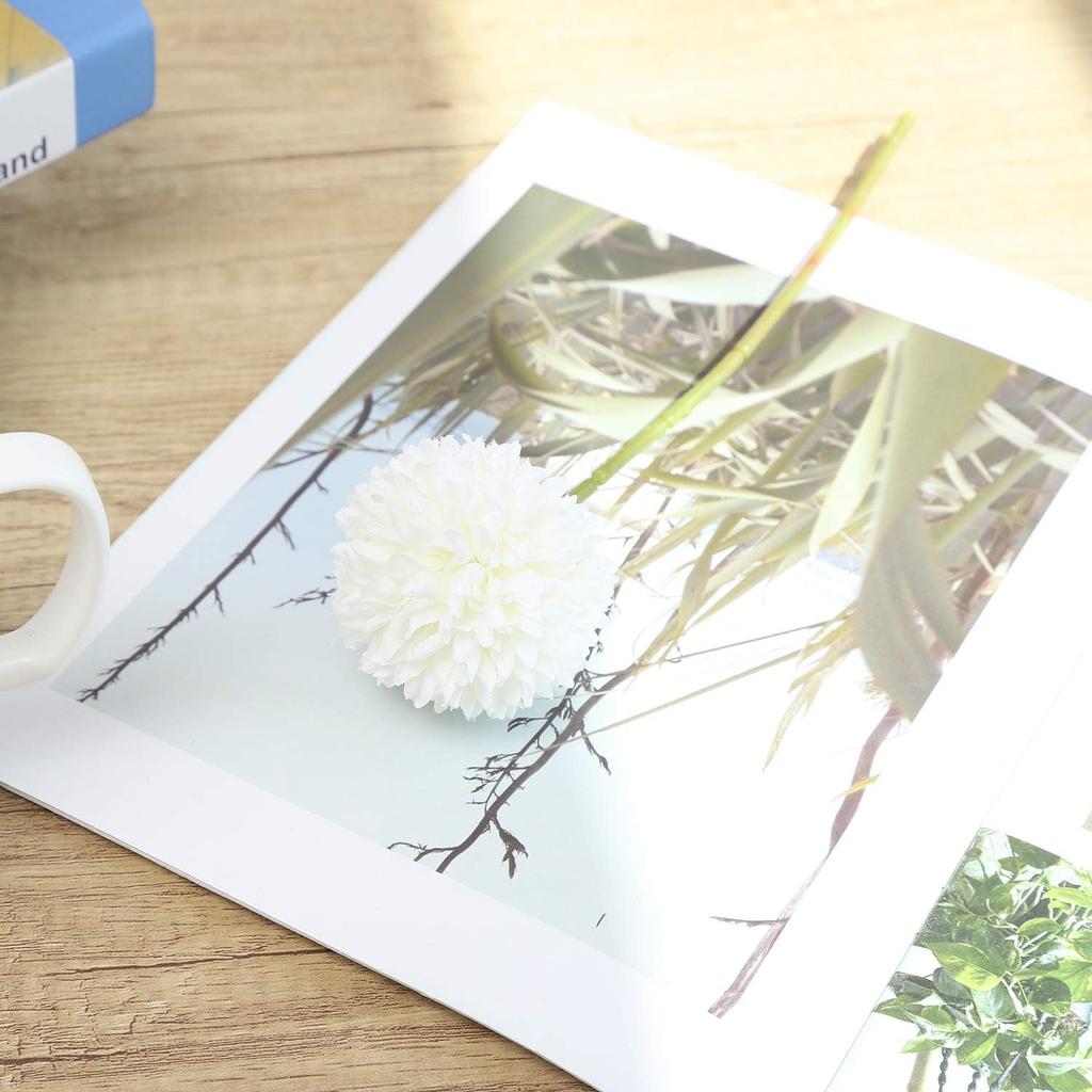 White Artificial Dahlia Flowers, Silk Plastic Fake Hydrangea Flowers Bunch Bridal Wedding Bouquet for Home Garden Party Wedding Decoration 10 Pcs