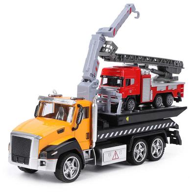 1/42 2 Stücke Diecast Rettungsfahrzeug Feuerwehrauto Pull Back Licht Musik Modell Kinder Spielzeug