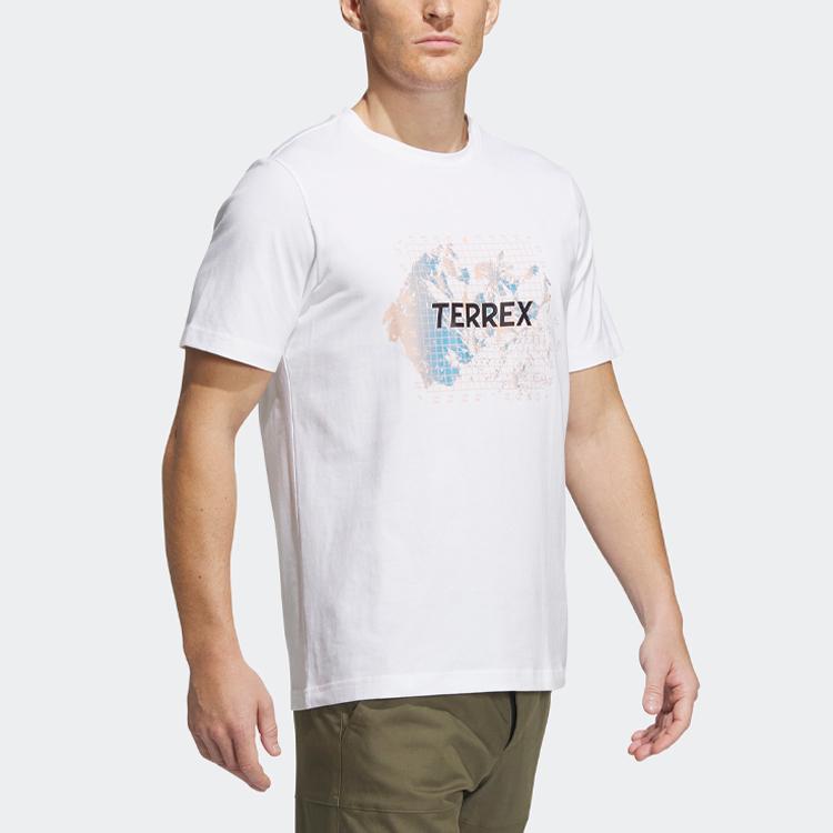 Adidas Short Sleeve Graphic Tee With Letter Pattern Men Tops White IB8691