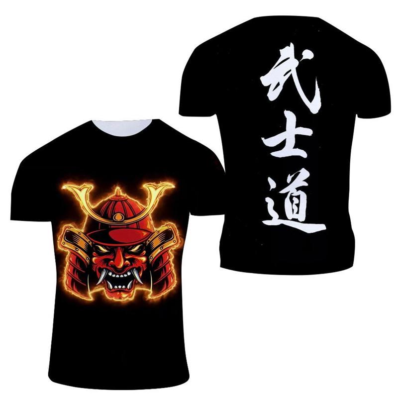 Japanese Bushido Tshirt Unisexs Clothing Cool Round Neck Tops 3D Printed Samurai Pattern Personality Street 2024 Fashion T Shirts