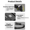 Motion Sensor Magnetic LED Headlamp Wave Sensing Rechargeable Cycling Light  For Runners