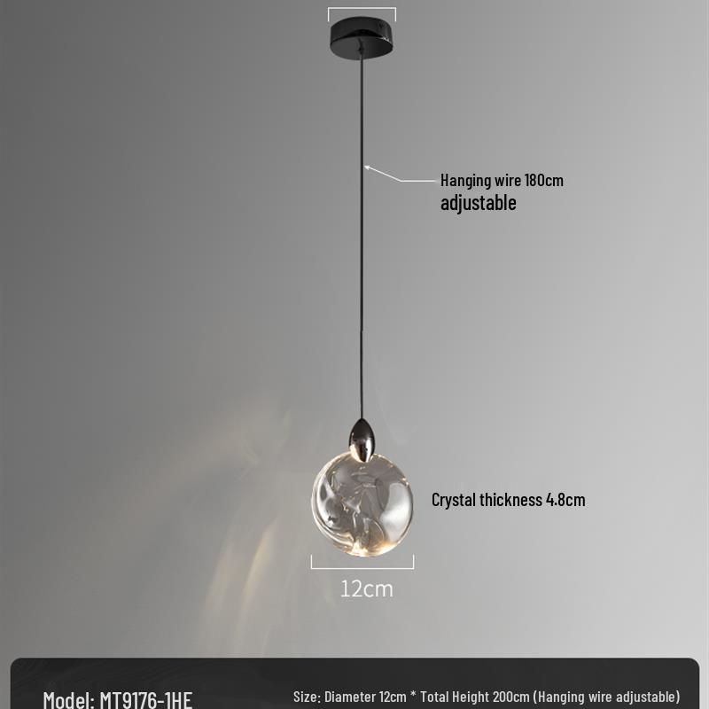 Modern Crystal Chandelier for Bedroom & Living Room - High-End Bedside Pendant Light