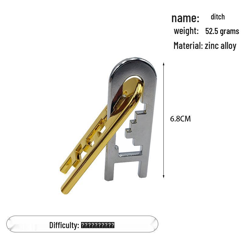 Zinc Alloy Kongming Puzzle Lock: Disentanglement Ring Educational Toy