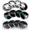 2025 New 4pcs 56/65mm Car Emblem Wheel Center Cover Sticker Hub Cap Decoration Decal for Skoda VRS VII Rapid Fabia Kodiaq Octavi