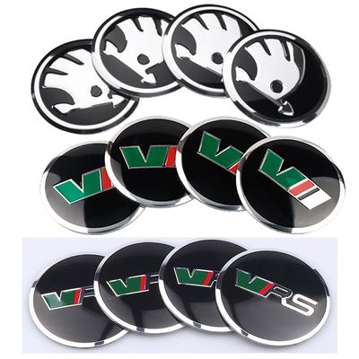 4 Stück 56/60/65/68MM ABS Radnabenkappen Felgendeckel Logo Für S VII VRS Octavia Rapid Scala Fabia Superb Kodiaq Karop Kamiq