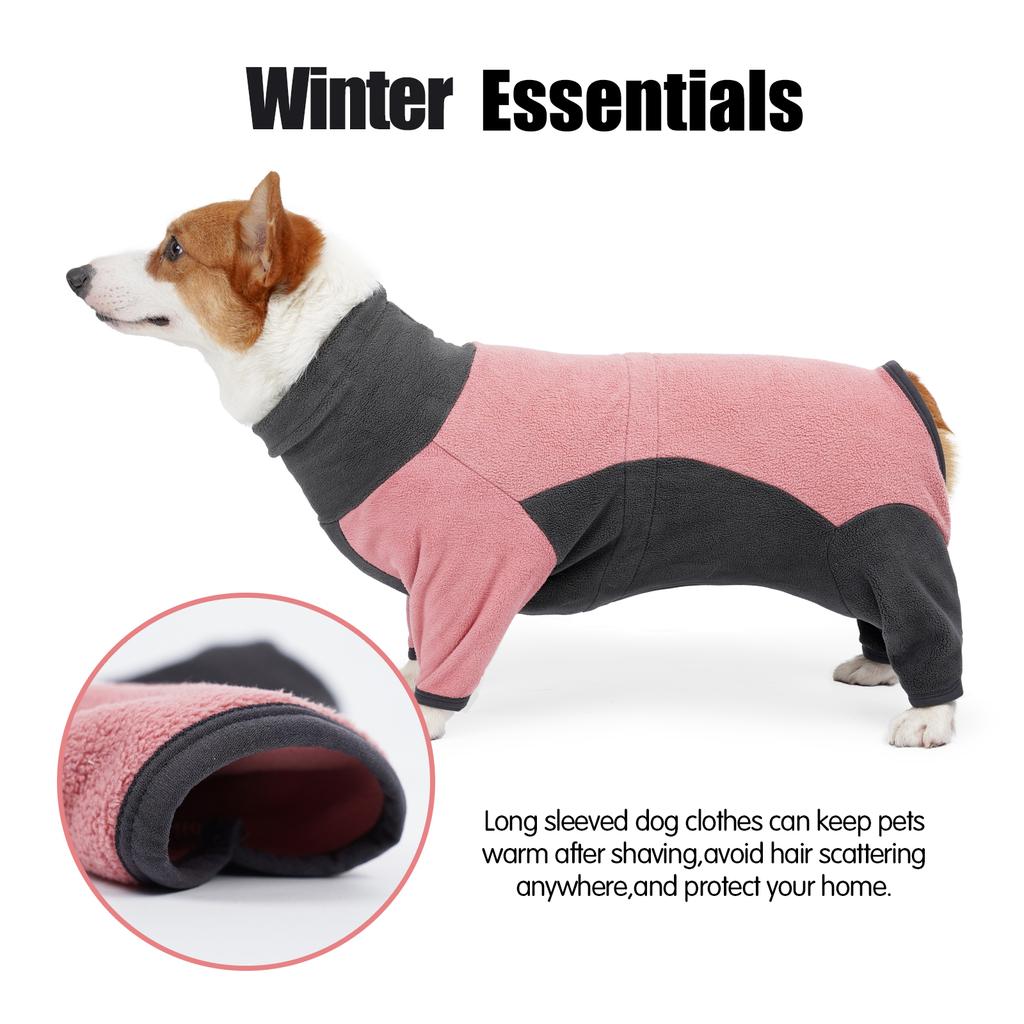Fleece Dog Clothes Winter Warm Thicken Pet Jumpsuit for Small Large Dogs Windproof Soft Pullover Puppy Coat Outfit Adjustable