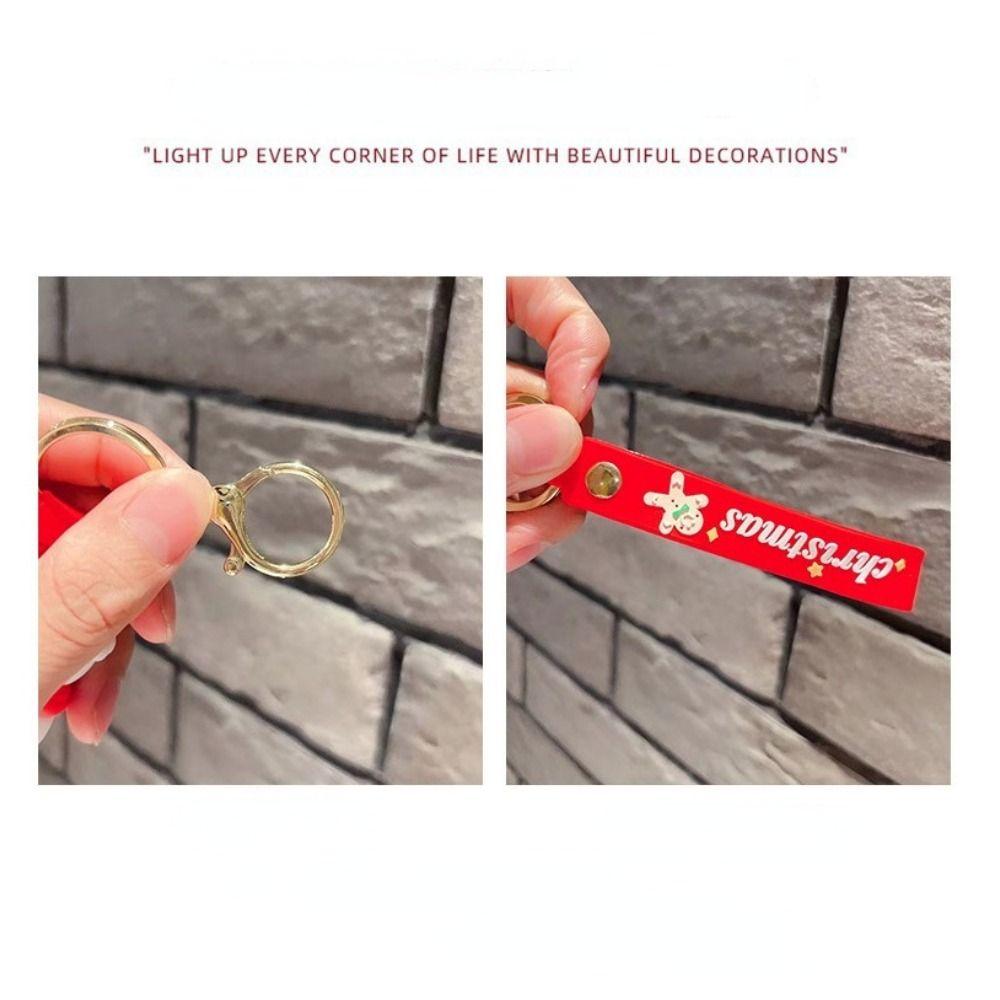 Santa Claus Key Holder 3D Doll Keychain Christmas Series Keychain Car Keys Ring New Year Keychain