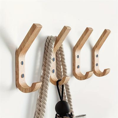 Creative Wooden Hooks, Entrance Clothes Hooks, Wall Mounted Clothes Rack Behind Doors, Wooden Hooks, Storage In Autumn And Winter
