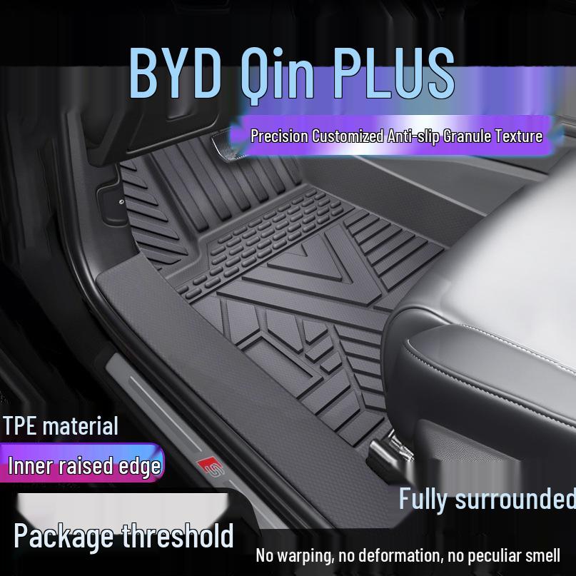 BYD Qin PLUS EV DM-i TPE Full Coverage Floor Mats & Door Sill Package Single-layer Upgraded Door Sill TPE Mats