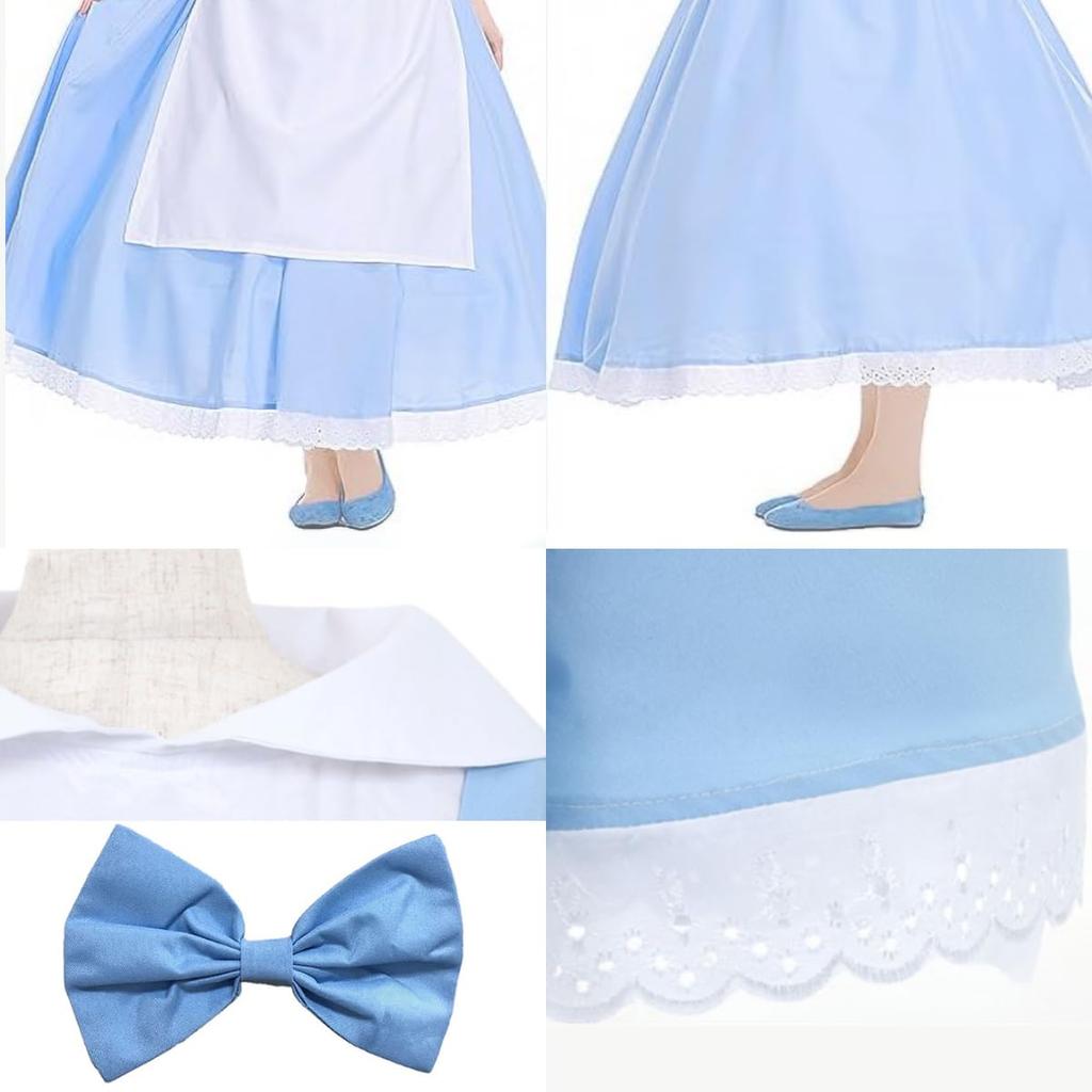 [monoii] Die Schöne und das Biest La Belle Cosplay Kostüm, Damen Halloween Kostüm, Erwachsenen Dienstmädchen Outfit, Größen S, M, L, XL, 445