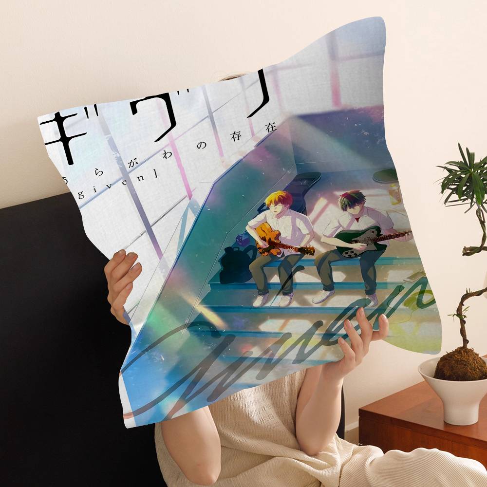 Given Manga Vai Receber Anime Cushion Cover Polyester Sofa Cushions Decorative Throw Pillows Home Decoration Pillowcover