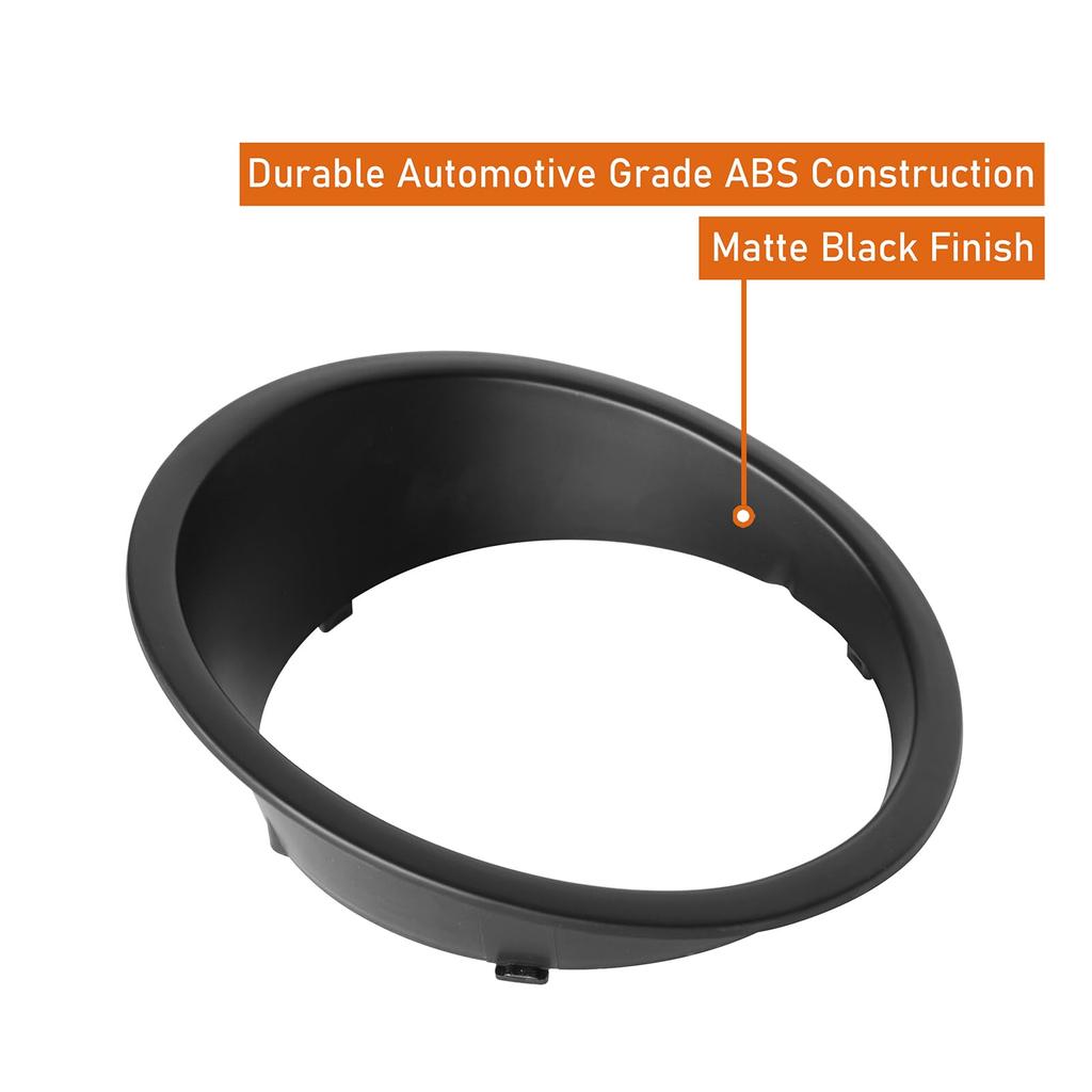 Hooke Road Matte Black Headlight Bezels and Headlight Cover Trims for Jeep Wrangler