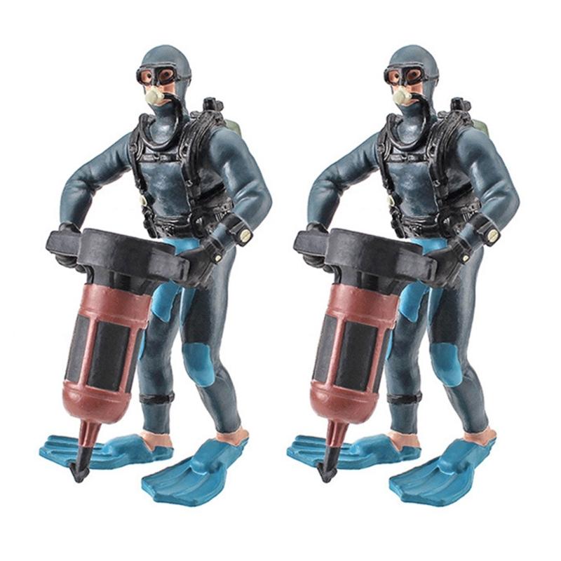 Sada 2 umělých miniaturních mořských tvorů pro potápěče, model potápěče