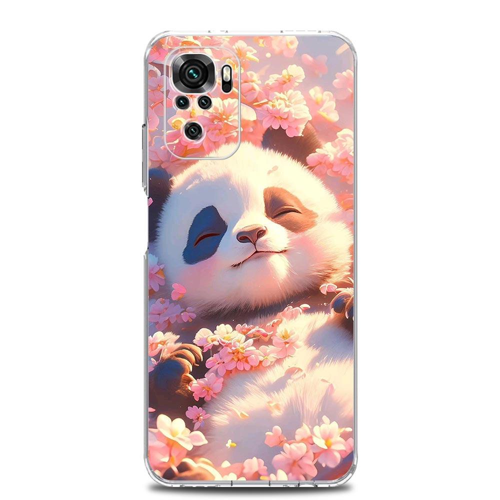 Phone Case For Xiaomi Redmi Note 14 13 12 4G 9 8 10 11 Pro Plus 5G 14C 13C 12C 10C 9C 9A Clear Soft TPU Cover Cartoon Panda