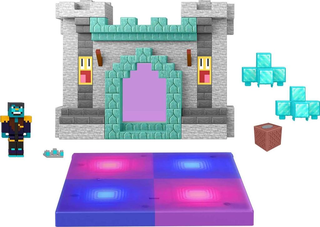 Mattel Minecraft Creator Series Playset Party Supreme Palace Toy with Lights and Music Action Figure 3.25"