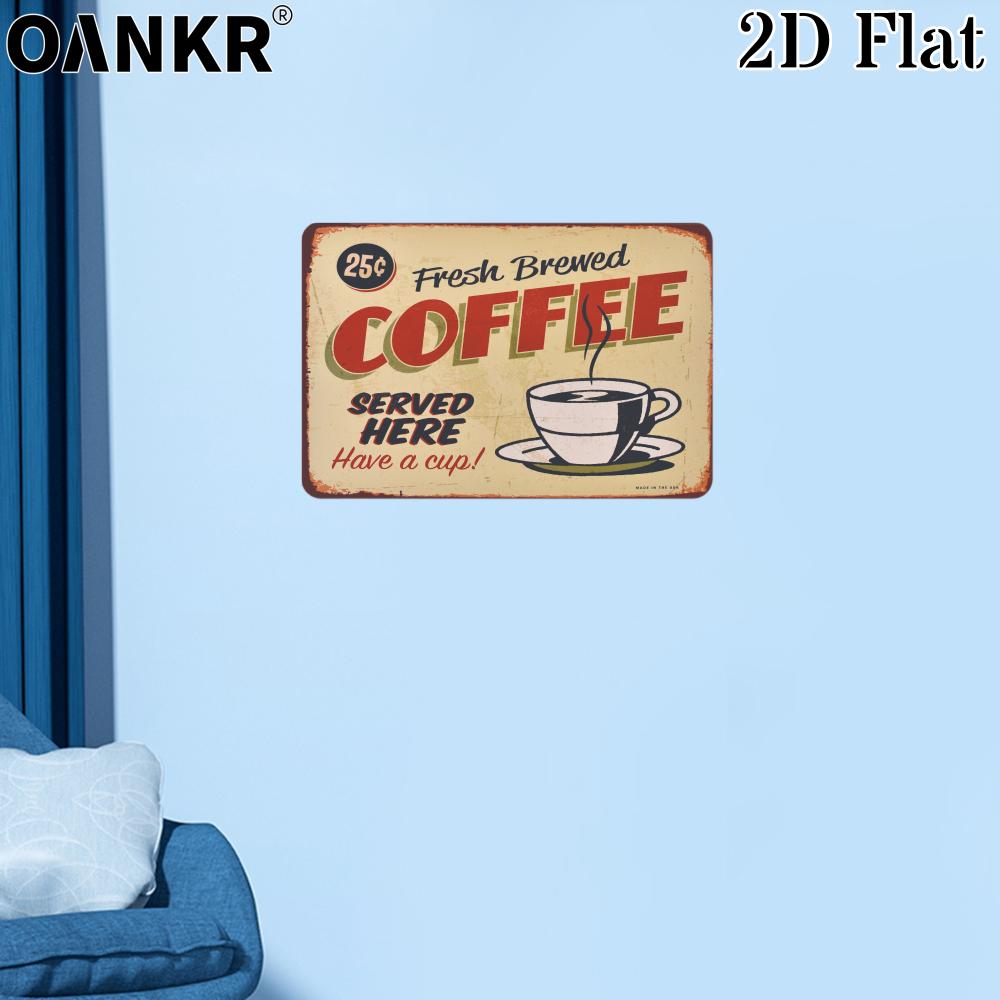 Vintage Coffee Poster Metal Tin Sign Fresh Brewed Coffee Served Here Retro Metal Signs for Cafe Bar Home Wall Decor Plaque 20x30cm（7.8x11.8inch）