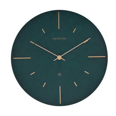 Interval Resin Wall Clock 30cm - Emerald & Gold