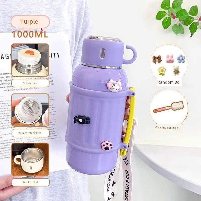 Large-Capacity Thermos Cup 2025 New Model for Male and Female Students, High-Looking 316 Stainless Steel Outdoor Portable Tea-Making Kettle