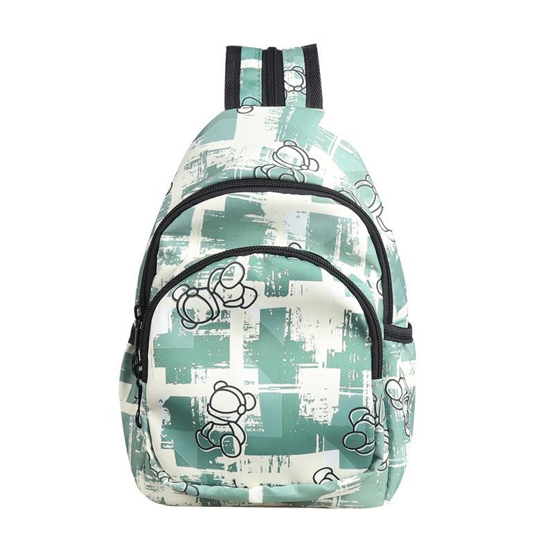 Cool And Modern Nylon Backpack For Boys And Girls With Eye-catching Animal Prints зелёный