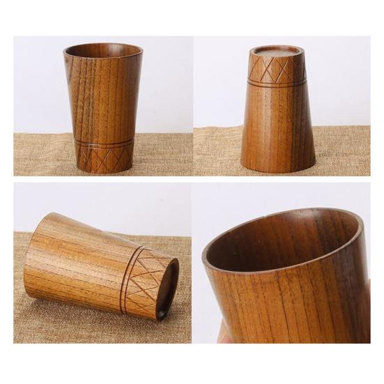 Wooden Water Cup Teacups Coffee Mug Vintage Drinking Cup for Tea Wine
