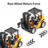1:24 Crane Forklift Model Car Toy Diecast Metal Warehouse Lift Truck Sound Light Pull Back Adjustable Engineering Vehicle Models