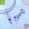 Purple Dream Mermaid Tears Diy Bracelet Necklace Pendant, Niche S925 Sterling Silver Beaded Accessories