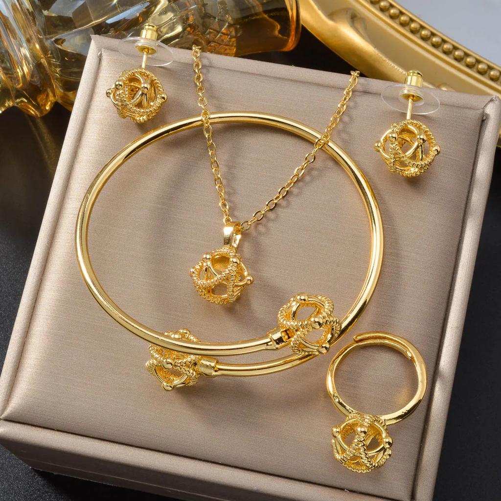 ZEADear Bride Zircon Sets Gold Plated Earrings Necklace Bracelet Ring Chain Bohemia Pendant Bridal Gift Engagement Anniversary
