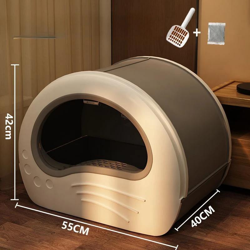 

Закрытый дезодорирующий кошачий туалет, песочница для домашних животных, космическая капсула, песочница для моделирования, дизайн кошачьего ящика, туалет, чистящие средства для кошек серый
