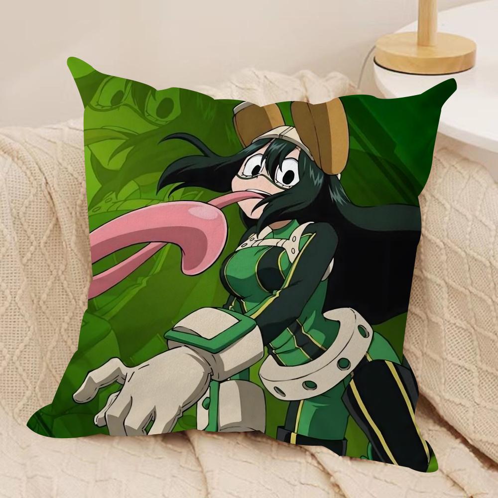 Froppy TTsuyu AAsui Cushion Cover Silky Short Plush DoubleSided Printed Pillow Case for Sofa All Seasons Home Decor Gift