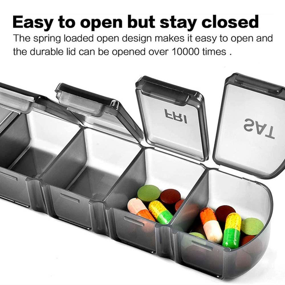 Separate Compartments 7 Days Pill Storage Box Travel Pill Case Mini Dispensers Medicine Boxes
