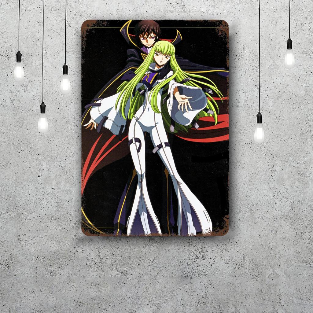 Code Geass Anime Vintage Metal Tin Signs Posters Decor Retro Metal Plaque Wall Art Decor for Garage Bar