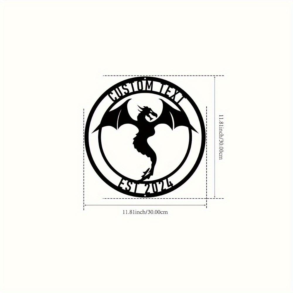 Personalized Metal Dragon Wall Art Custom Iron Name Sign Indoor Home Decor Gift TYDZ002984