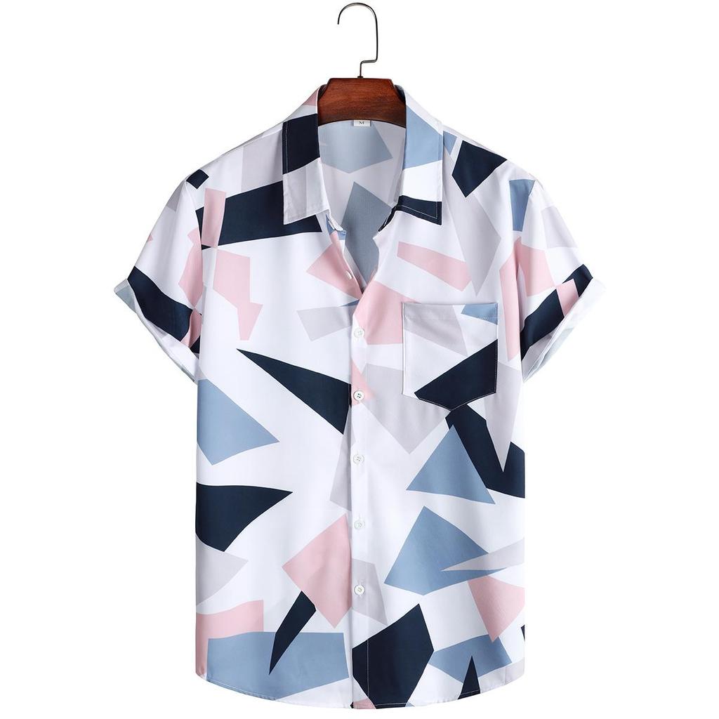 Men's 2023 Floral Hawaiian Short Sleeve Beach Shirt