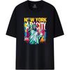 Fun Vibe New York City Statue of Liberty Pop Art T-Shirt Black