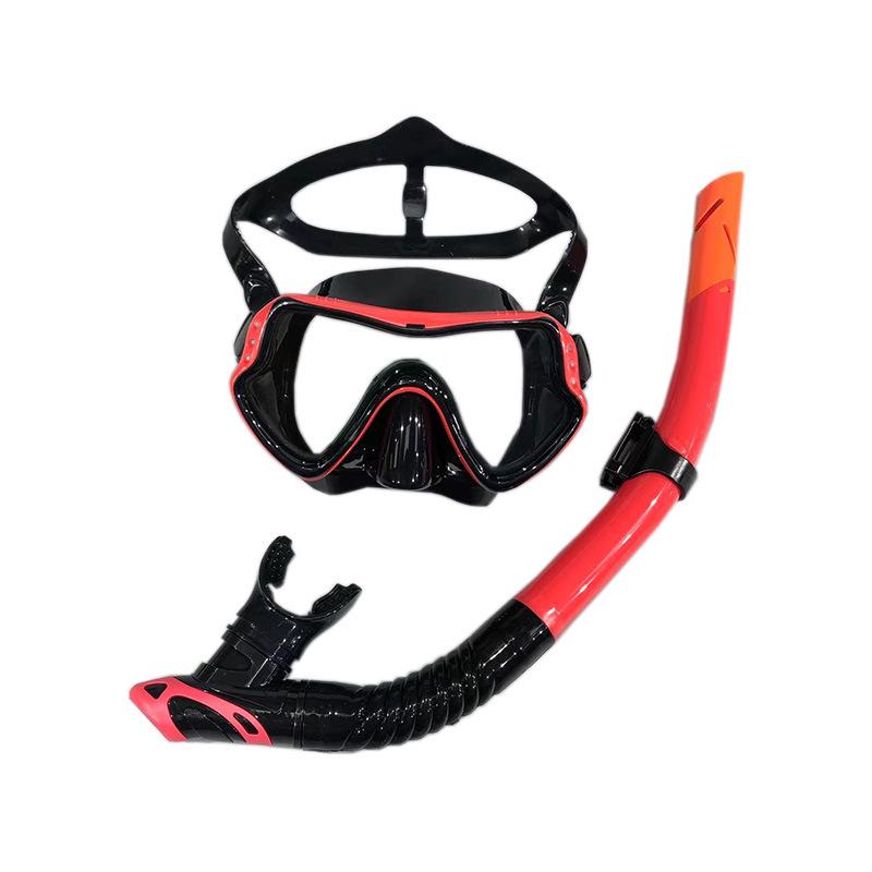 Silikon Anti-Beschlag Tauchmaske & Semi-Dry Schnorchel Set mit großem Rahmen für Männer & Frauen