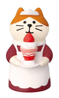 Decor Corporation Concombre Waitress Cat Strawberry Parfait Size Approx. W2.7 D3 H4.8 ZCB-38251