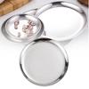 Round Stainless Steel Silver Dinner Plate Cutlery Home Kitchen Tools Size Multi