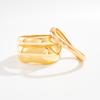 SHIXIN Hip Hop Smooth Surface Irregular Wide Bracelet for Women Trendy Stackable Gold Color Opening Spring Bangle Party Jewelry