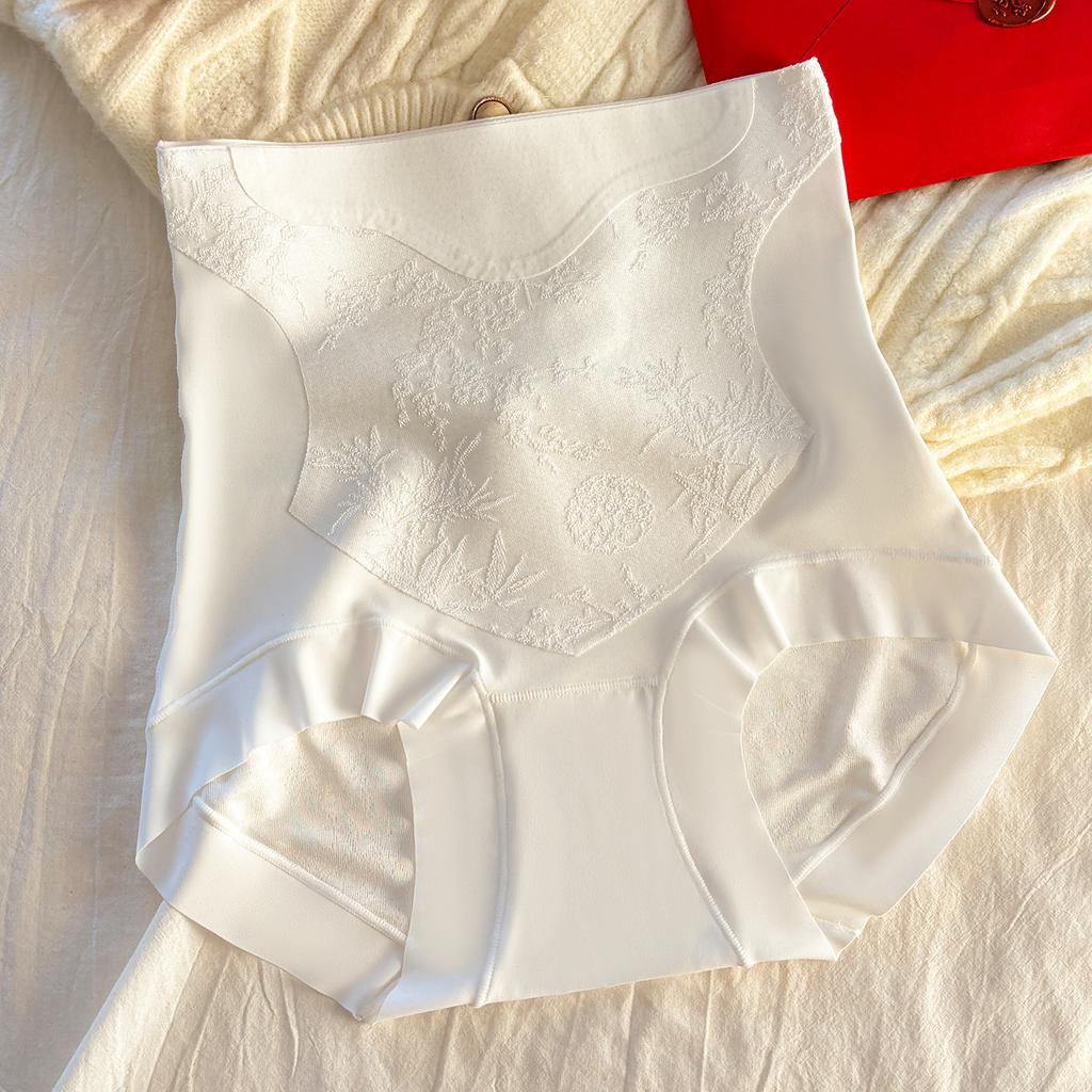 Ladies Spring and Autumn New Comfortable High Waist Belly Lift Hip Pure Cotton Bottom No Mark Briefs