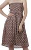 Moomaya Kvinner Sundresses Tube Kjole Trykt Smocked Kvinner Boho Kne Lang