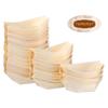 100 Pcs Disposable Sushi Wood Boat Tortilla Napkins Plates Serving Tray Food Container Dessert