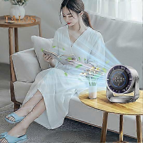 Luftkühlungsventilator, Digitalanzeige, starker Luftstrom, 100 Geschwindigkeiten einstellbar, wiederaufladbar, ultraleiser Wand-Tischventilator