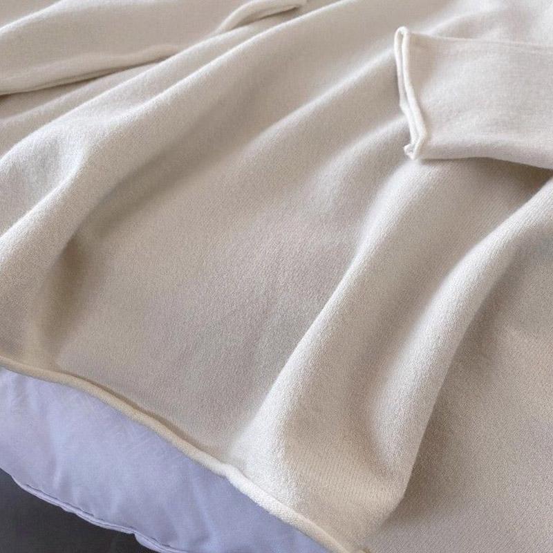 Top for Women Autumn Winter Large Size Loose Long Sleeve Knit V-neck Pullover Sweaters Top