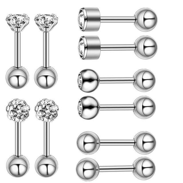 

Нержавеющая сталь, 10 шт., серьги-штанги с бриллиантами, серьги для носа, ногтей, проколы, ювелирные изделия