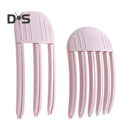 

2 шт. пушистая расческа для волос, натуральная расческа с выпуклым краем, зажим для объема, портативная дорожная расческа для укладки челки от горячего ветра для женщин и девочек, аксессуары для волос светло-розовый