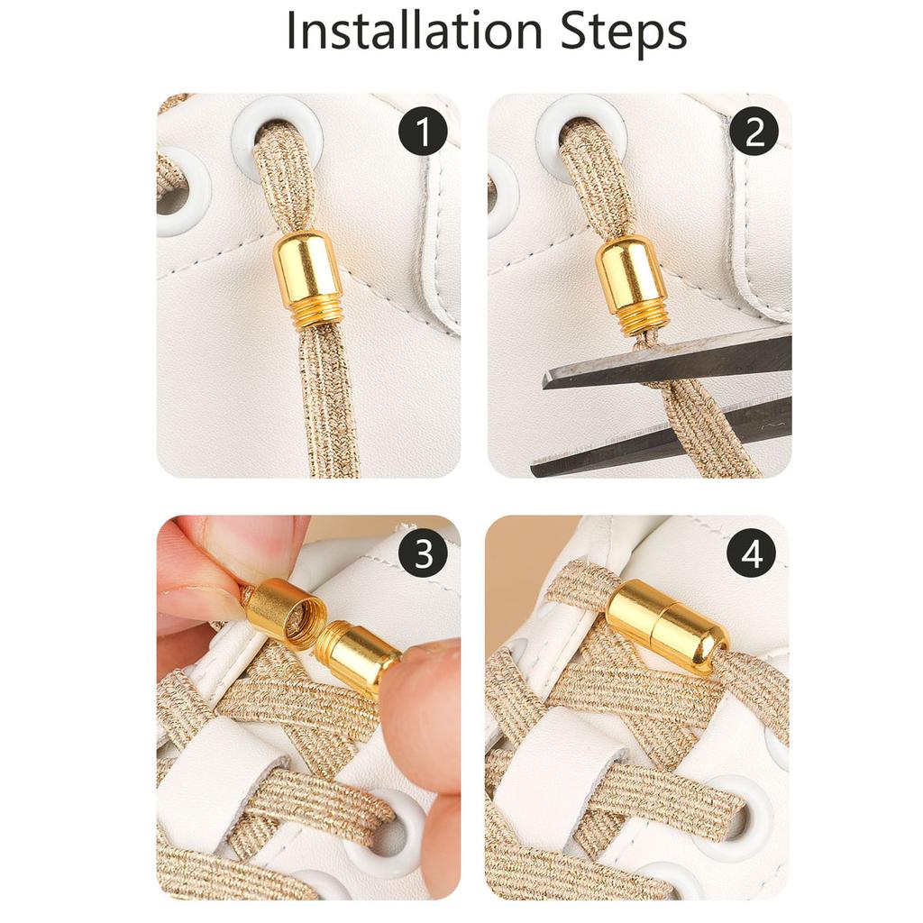 Metal Capsule Shoelaces Buckle, Metal Elastic Shoelaces,Fasteners Metal Clasp, Lazy Laces Buckle Laces Capsule Clasp Buckles