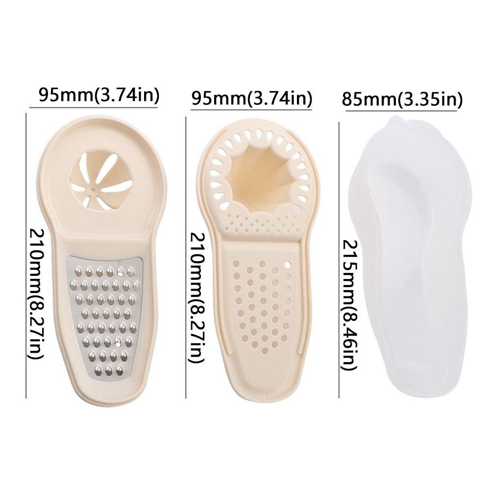 Multifunktionaler Mini 3-in-1 Manuelles Karottenreibe Handheld Effizienter Zitruspresse Kunststoff Abnehmbare Knoblauchreibe Küche