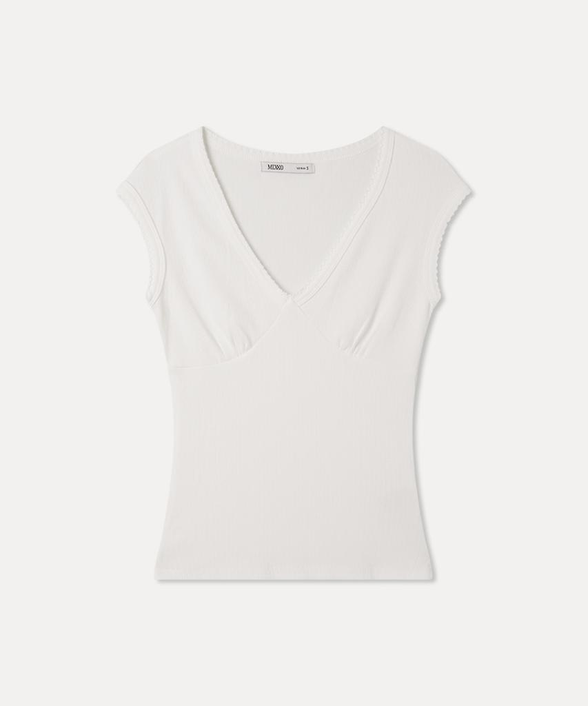 MIXXO Lace Cap Sleeve T-Shirt_Miwhwg49Ss